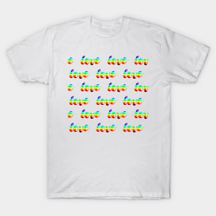 Rainbow words love T-Shirt